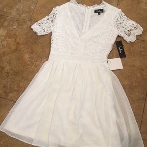 Lulu’s White Lace Skater Dress - NWT
